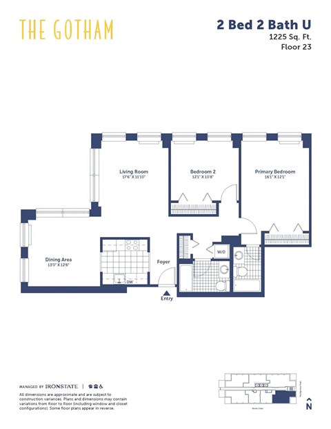 the gotham 2 bed 2 bath floor plan